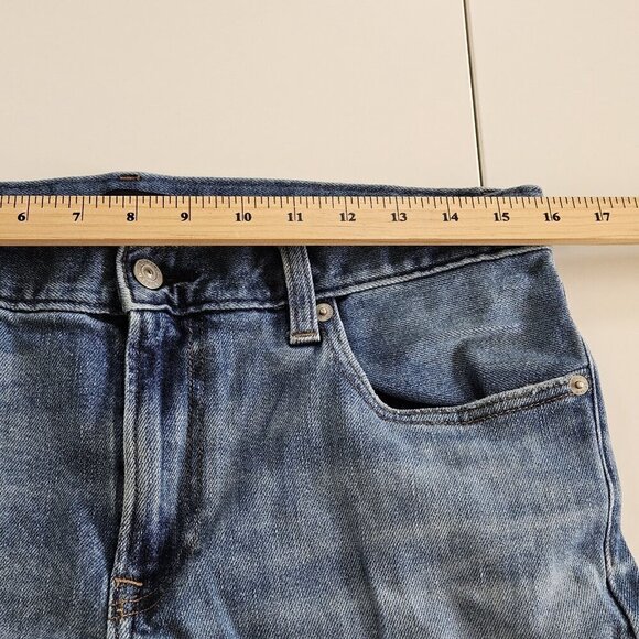 Uniqlo Jeans Mens W 32 Blue Straight Leg Distressed Denim Western Boho Grunge - Picture 5 of 16